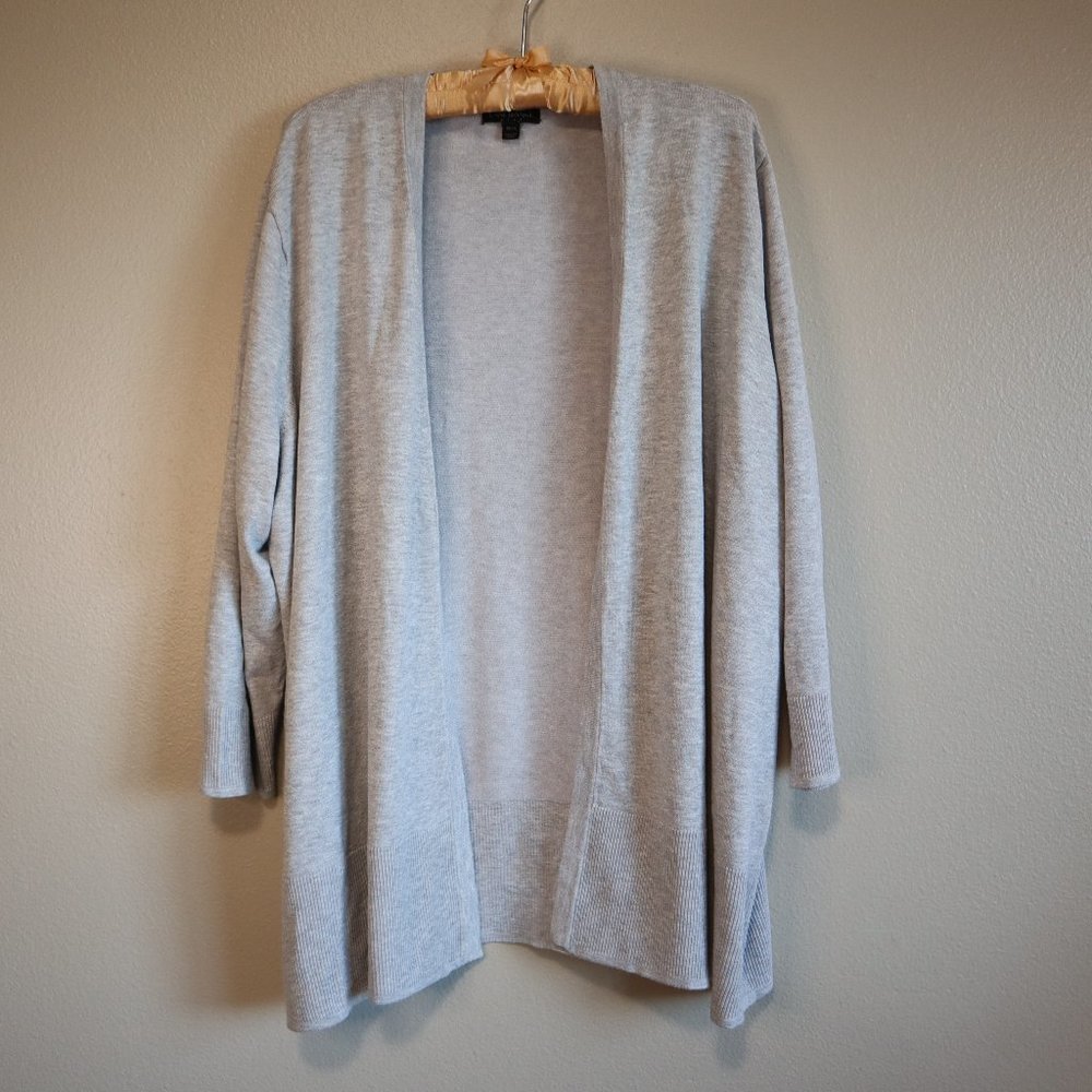 Lane Bryant Knit Light Heather Gray Open Front Cardigan Sweater 18/20 2X-Large